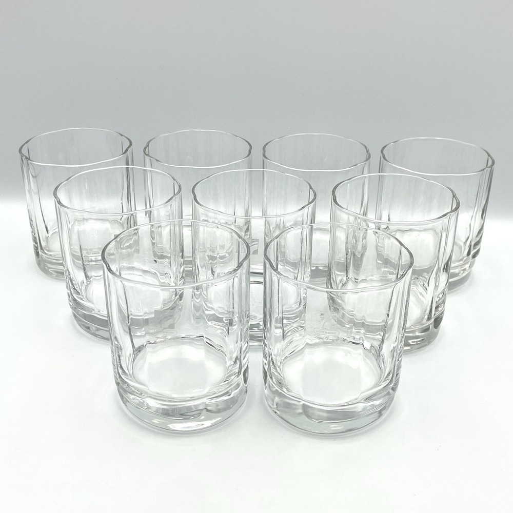 Luigi Bormioli Light & Music Italy Whiskey Glasses Set of 9 Oval‎ Base Tumblers